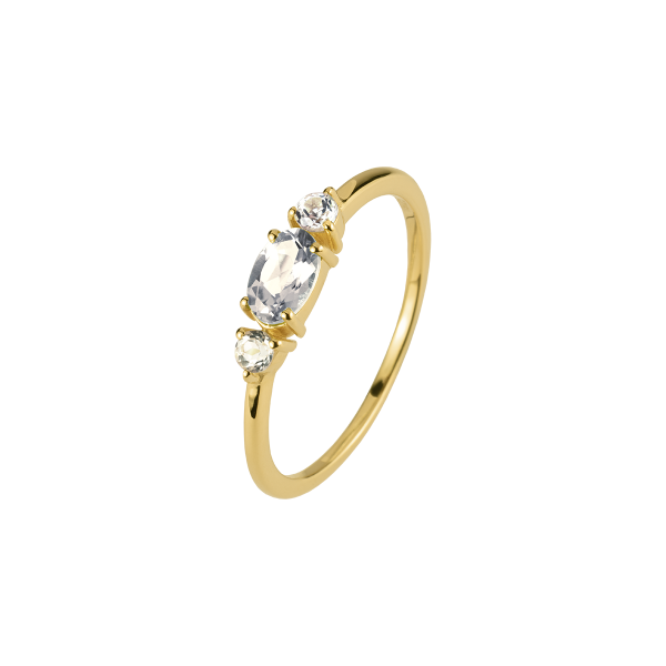 Jacques Lemans SE-R113F56 Damen Ring Gr. 56 Sterlingsilber vergoldet mit White Topaz